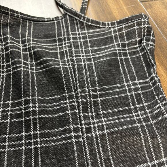 Black & White Plaid Mini Dress size M square neck, bodycon, thin straps Punk Y2K - Picture 13 of 16